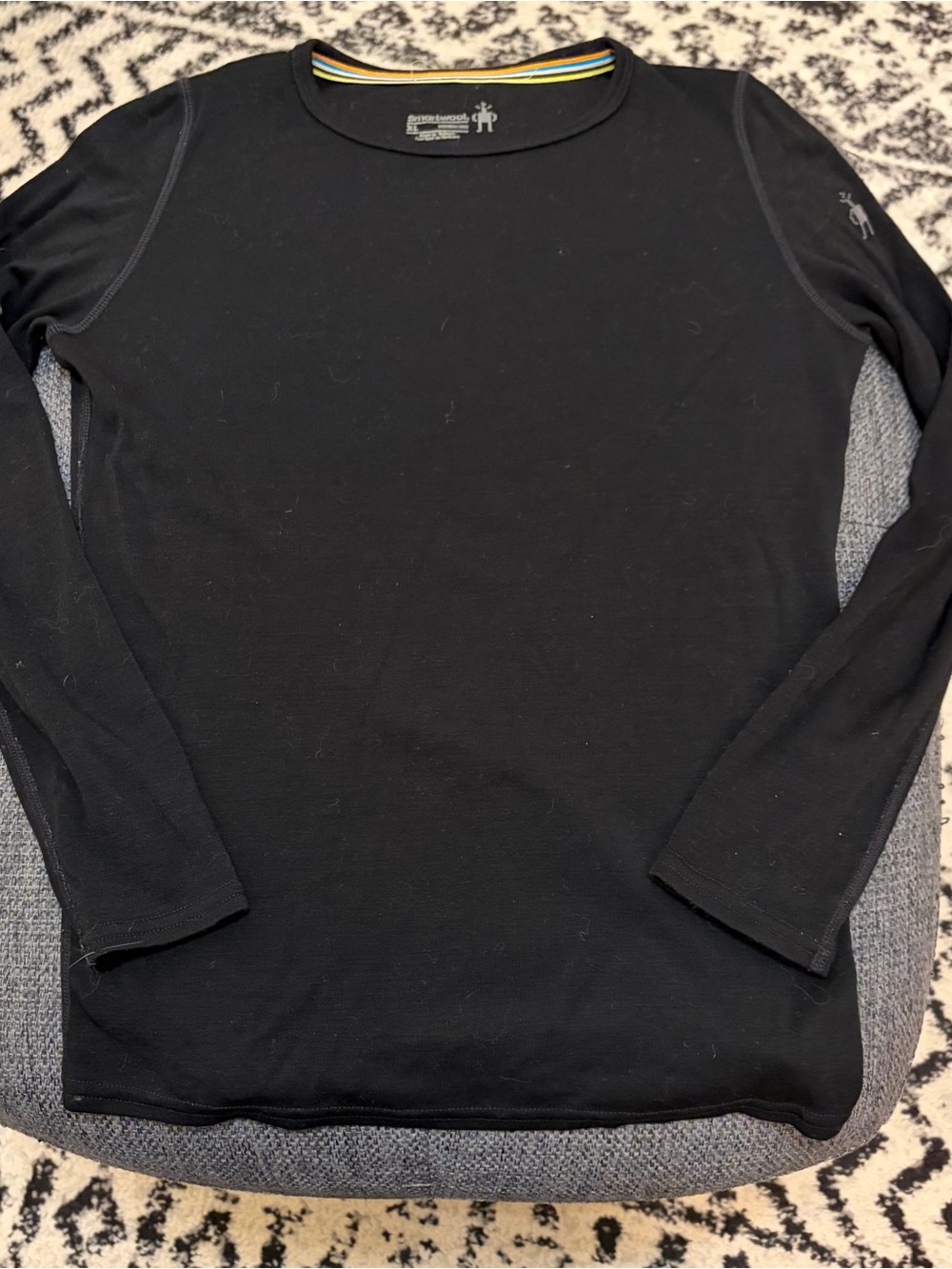 Smartwool Women's Merino 250 Wool Base Layer Top Crew Black Sz XS Hiking READ